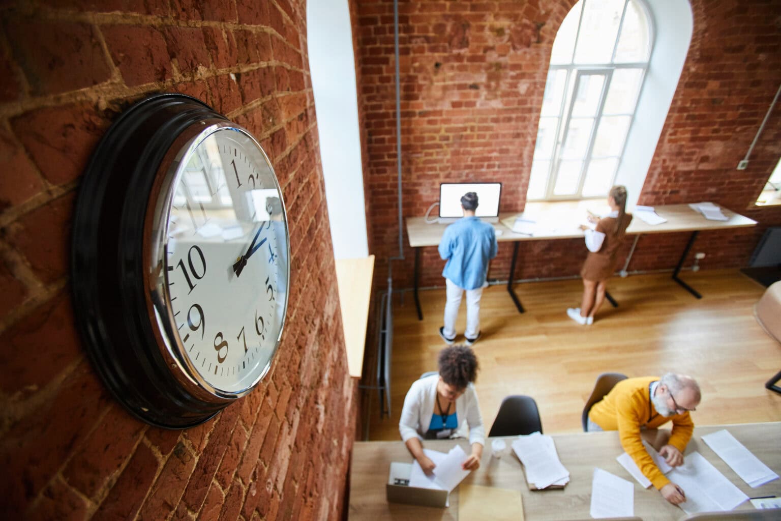Mitarbeiter die in Gleitzeit arbeiten
